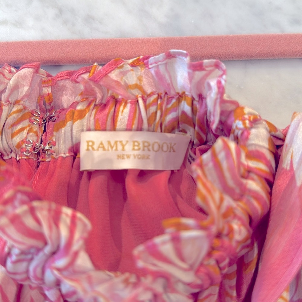 Pink Ruffle Ramy Brook Blouse - Picture 4 of 4